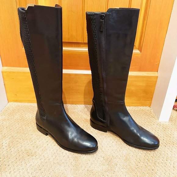 Cole Haan Elverton Knee High Black Leather Winter Boot, Size 9B - Picture 2 of 13